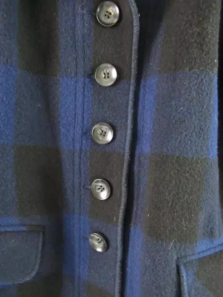 Tribal Brand Wool Blend Coat Women's Size 12 Blue Black Checkered Plaid Pockets