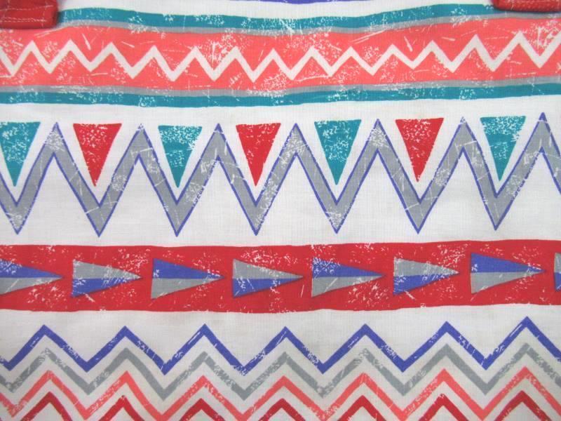 Homemade Quilted Chevron & Argyle Diamond Tote Bag Double Handles Easy Fasten