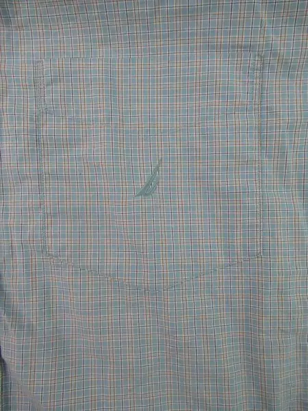 Nautica Short Sleeve Button Down Shirt Men's Size XL Light Blue Plaid Cotton