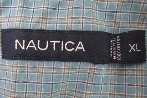 Nautica Short Sleeve Button Down Shirt Men's Size XL Light Blue Plaid Cotton