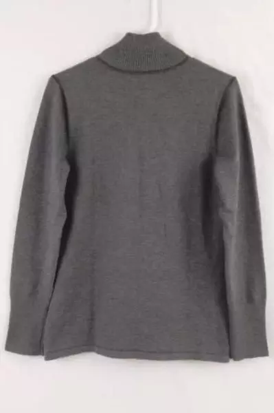 Eddie Bauer 1/4 Zip Pull Over Sweater Women's Size Med Grey Kangaroo Pocket Knit