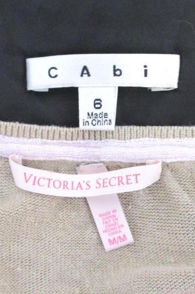 2 Piece Women's Outfit Cabi Pleated Plaid Skirt Victoria Secret Knit Crop Top M