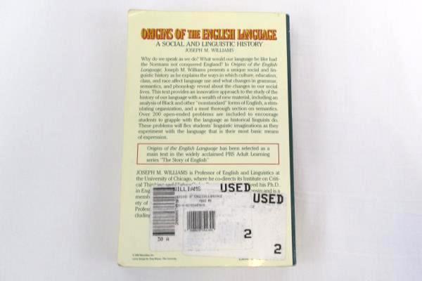 Origins Of The English Language A Social & Linguistic History Williams Used Book