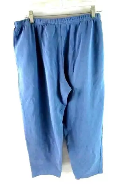 Blair Women's 2 Piece Sweat Outfit Sweater Pants Size Med PT Blue Embroidered