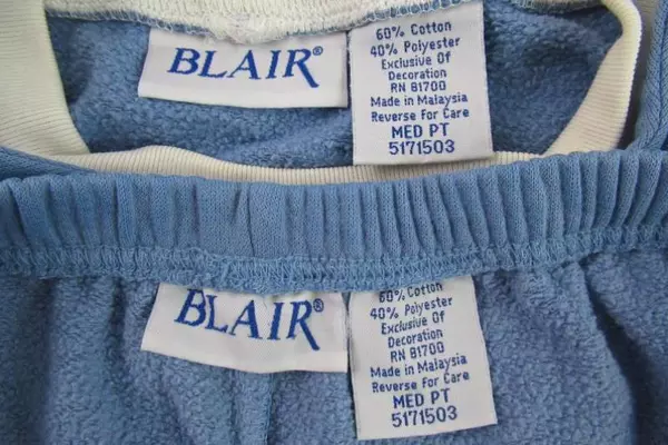 Blair Women's 2 Piece Sweat Outfit Sweater Pants Size Med PT Blue Embroidered