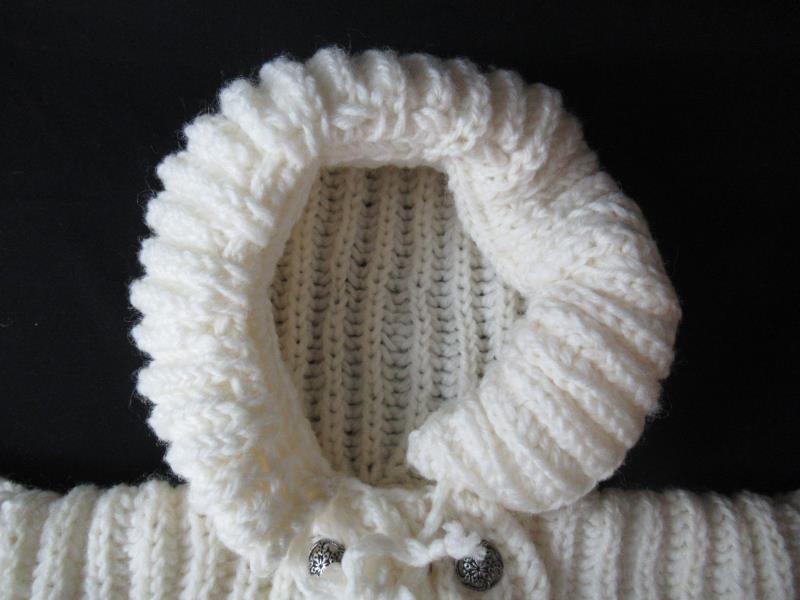 Handmade Crochet Knit Baby Double Breasted Coat Jacket Approx. Size 6 M