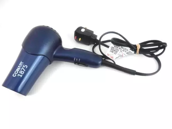 Conair 1875 Navy Blue Travel Size Blow Dryer Tested Works Model 152TR UL Listed