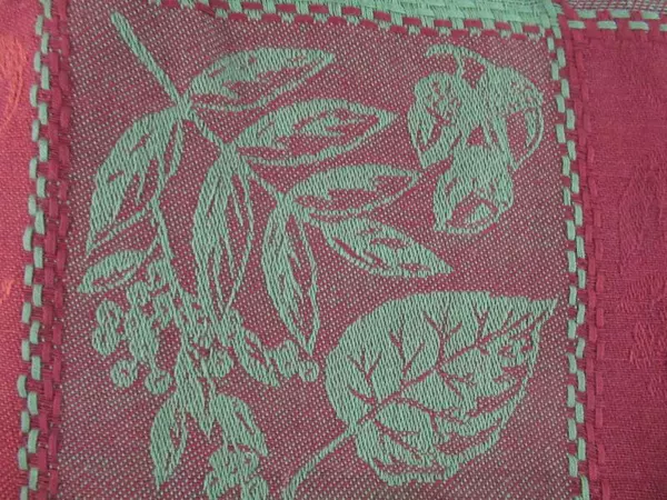 Josie Fall Tapestry Style Tablecloth Large Leaves Harvest Thanksgiving Patchwork