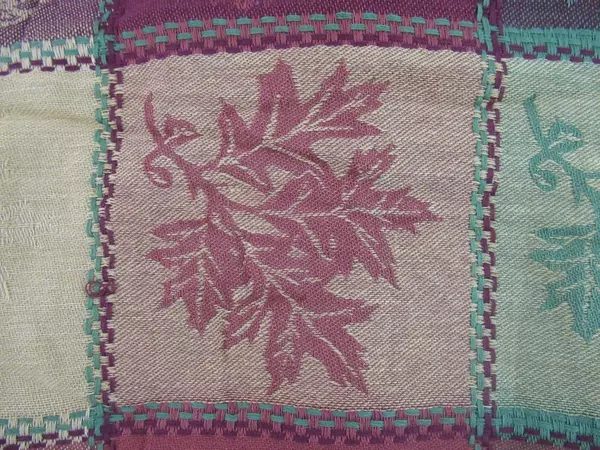 Josie Fall Tapestry Style Tablecloth Large Leaves Harvest Thanksgiving Patchwork