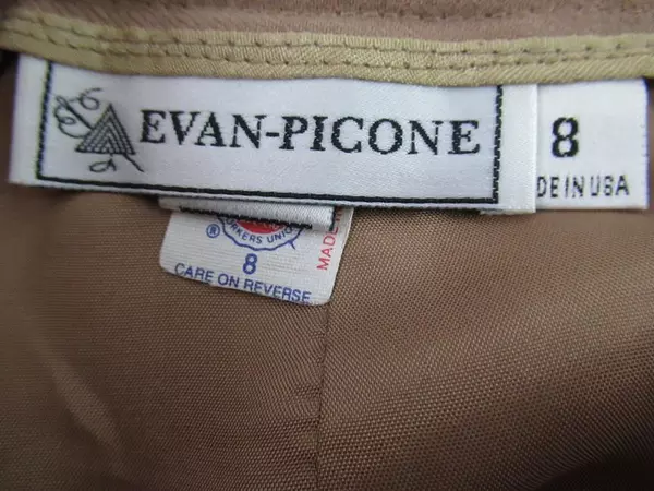 Vintage Evan Picone A Line Midi Skirt Women's Size 8 100% Worsted Wool Lined
