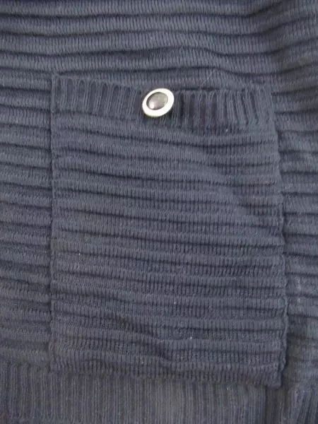 Vintage Excelsior Navy Blue Ribbed Knit Button Up Vest Women's Size Large