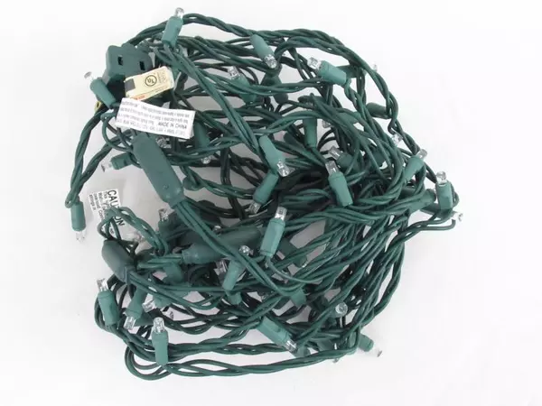 LED Christmas Tree Lights Clear About 28 Ft Tested Works Indoor Green Cord