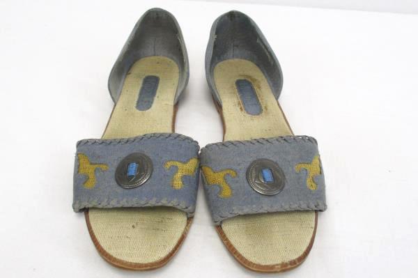 Nicole Open Toe Flats Sandals Blue Phoenix Woven Women's 7M