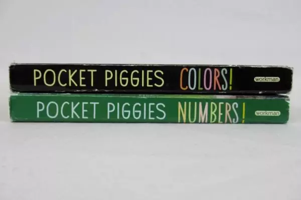Lot of 2 Pocket Piggies Numbers Colors 2014 Workman Children Board Books