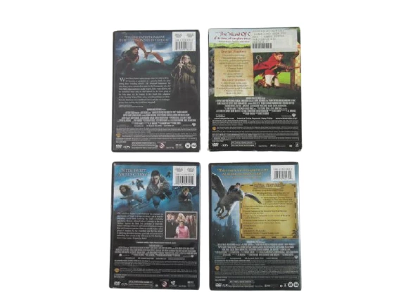 Lot of 4 Harry Potter DVDs Movies Sorcerers Stone Goblet Fire Trading Cards WB
