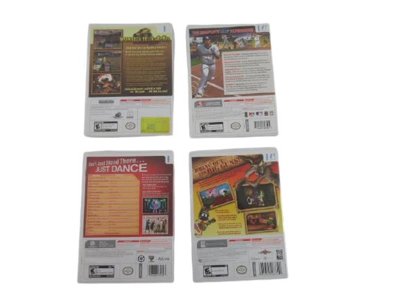 Lot of 4 Nintendo Wii Games Just Dance Looney Tunes Monster Trux MLB 2K8