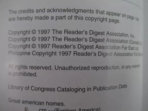 Vintage 1997 Readers Digest Explore America Great American Homes Book Hardcover
