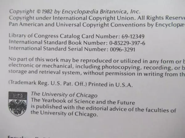 Encyclopaedia Britannica Science and The Future 1983 Yearbook