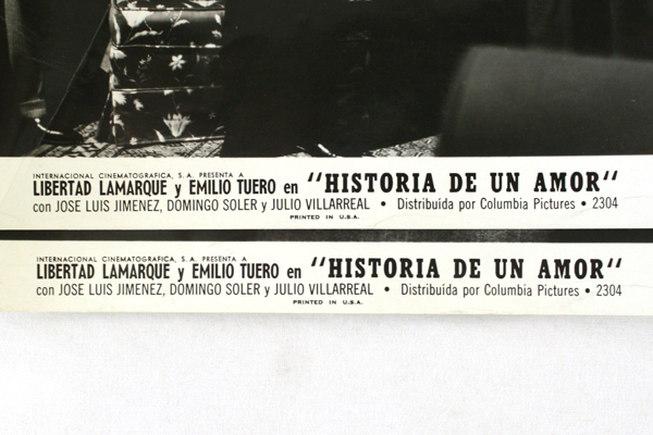 2 Vintage 8" x 10" Movie Stills Historia De Un Amor Lamarque Tuero Jimenez 1956