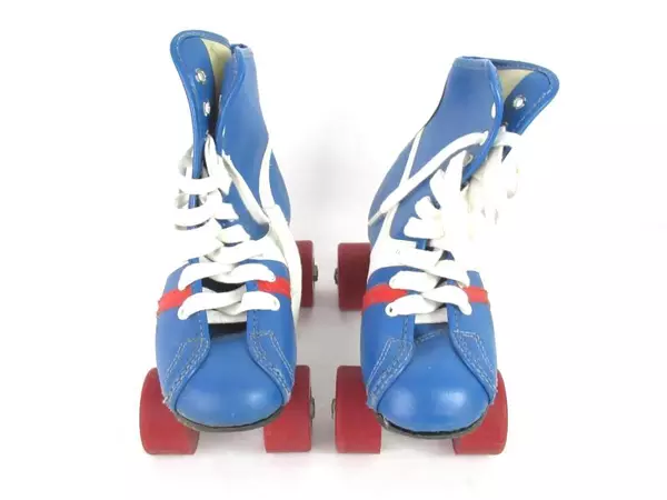 Lot of 2 Pairs Of Fireball Roller Derby Roller Skates Size 1 Blue White Pink