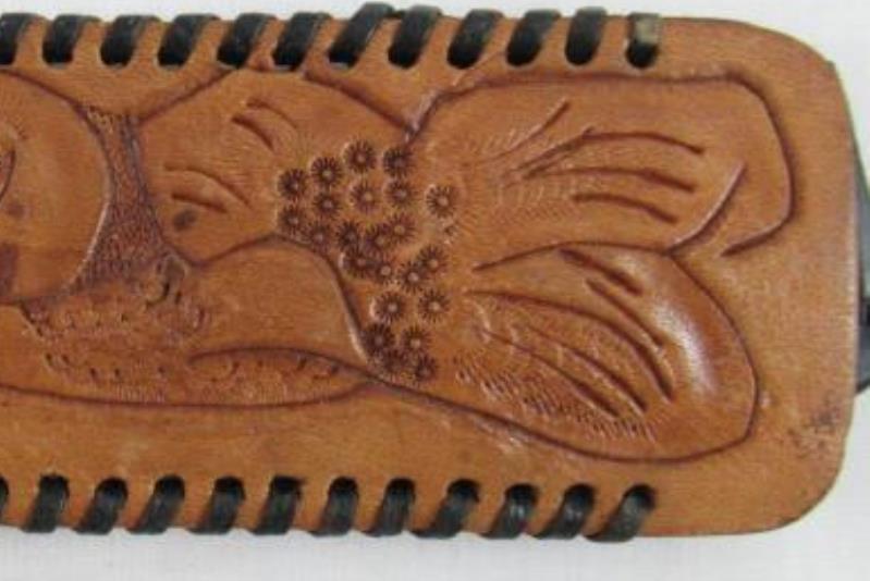 Hand Made Tooled Leather Comb Case With Comb