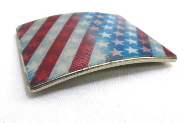 Vintage America Patriotic Belt Buckle Stars & Stripes Holographic Red White Blue