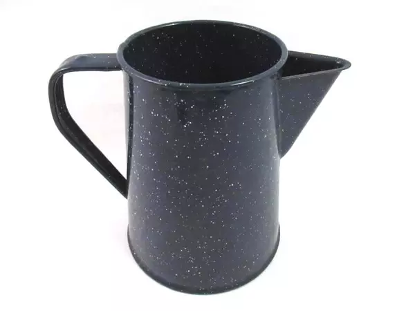 Navy Blue White Speckles Enamelware Percolator Coffee Pot No Inside Pieces