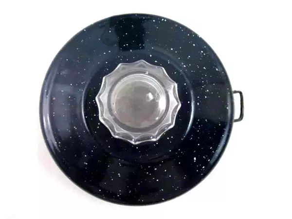 Navy Blue White Speckles Enamelware Percolator Coffee Pot No Inside Pieces