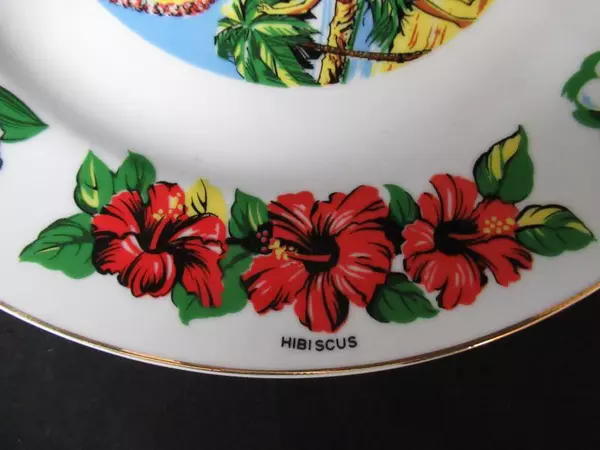 Hawaii Porcelain Souvenir Collector's Plate 10.25" The 50th State Aloha