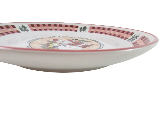 1998 International China Santa And Snowman Christmas Stoneware Plate