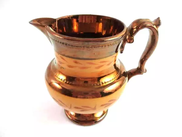 Vintage Copper Lustreware Creamer 4.5" Small Collectible Decor