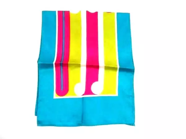 Vintage Paoli Euro Fashion Colorful Satin Neck Scarf Made In Japan Rectangular