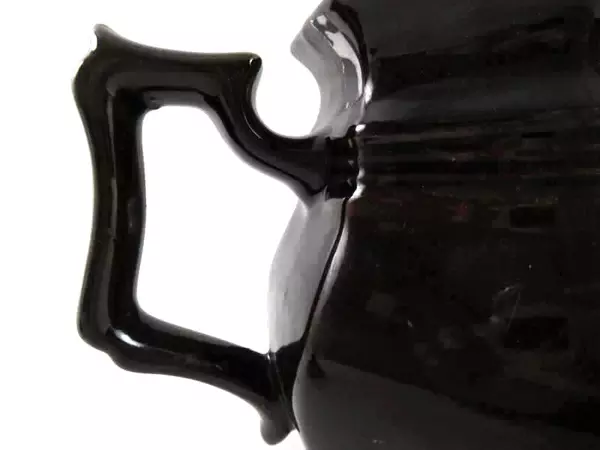 Vintage Porcelain Coffee Pot From Japan Dark Brown Flowers Gold Trim