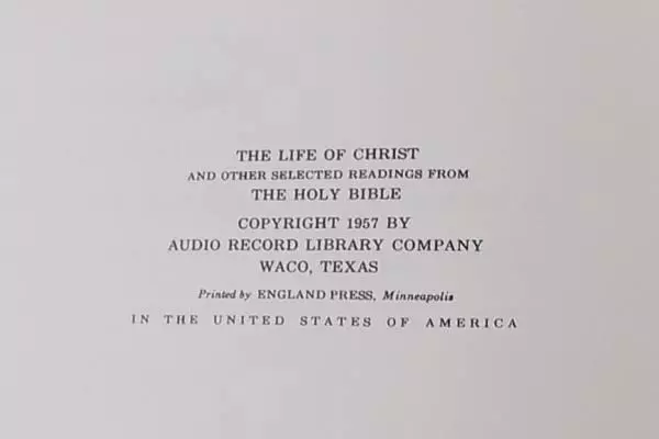 The Life Of Christ & Selected Readings From The Holy Bible Book 1957
