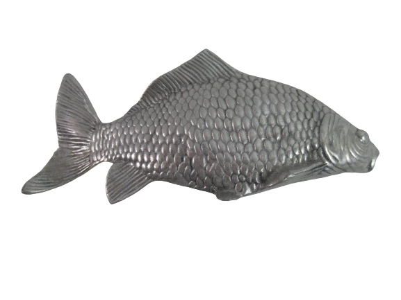 2 Piece Heavy Aluminum Fish Serving Dish With Lid Silver-Toned Shiny Finish