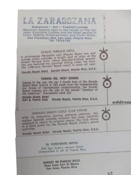 Lot of 12 Vintage Puerto Rico Postcards Blank 1970's San Juan Dorado Beach