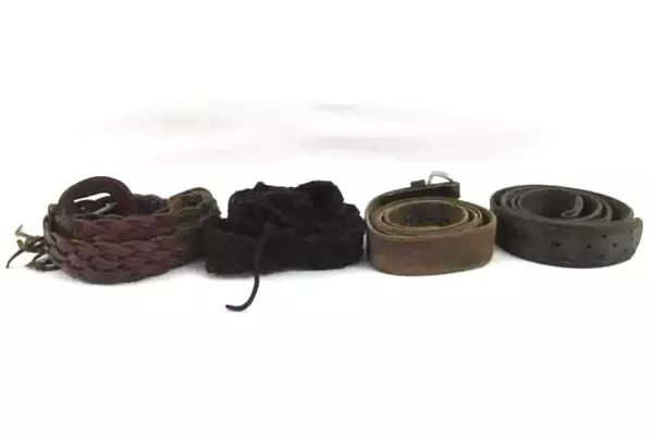 Lot of 4 Leather Western Belts Crafting DIY Repurpose Upcycle Braided Fossil
