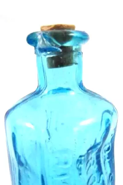 Blue Reproduction 1850 Alan Casters Indian Vegetable Jaundice Bitters Bottle