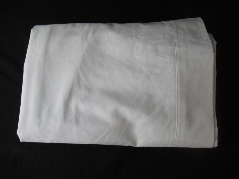 Vintage Cannon Mills White Twin Size Flat Sheet Cotton Blend Jersey Knit