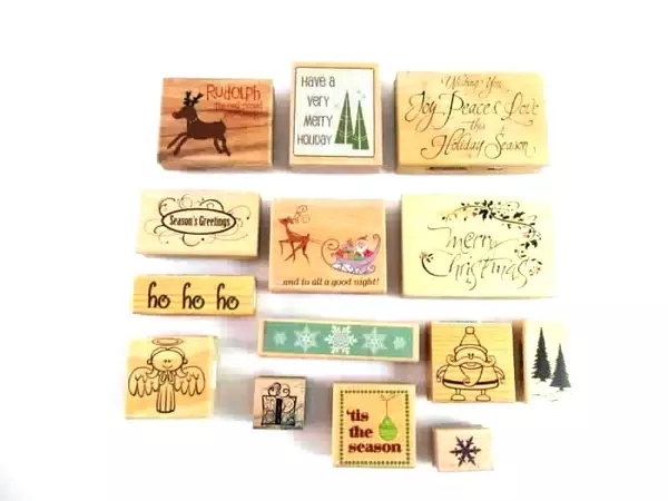Lot of 14 Rubber Stamps Christmas Recollections Inkadinkado Studio G Kathy Davis