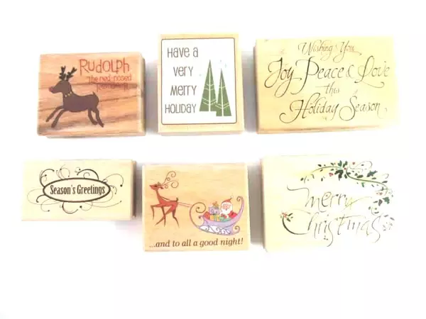 Lot of 14 Rubber Stamps Christmas Recollections Inkadinkado Studio G Kathy Davis