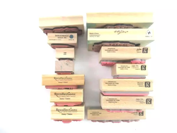 Lot of 14 Rubber Stamps Christmas Recollections Inkadinkado Studio G Kathy Davis