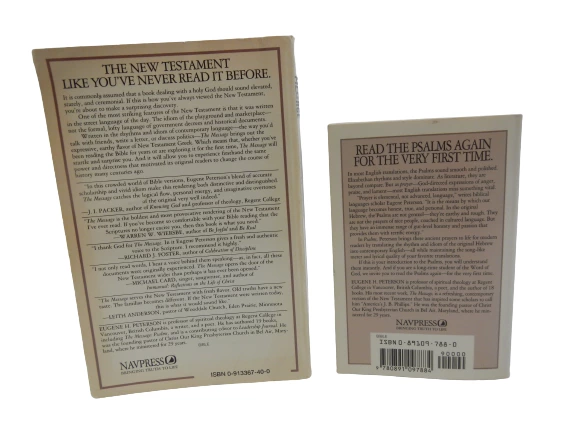 Lot of 2 Religious Books The Message Psalms Eugene H Peterson Navpress
