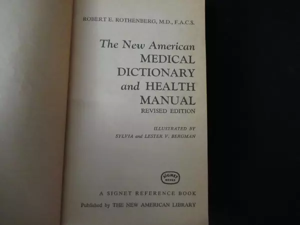 Vintage Medical Dictionary And Health Manual Robert E Rothenberg 1968 PB 14th Ed
