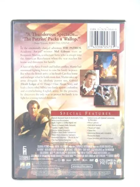 The Patriot DVD Columbia Pictures Mel Gibson Heath Ledger 2000 Vintage