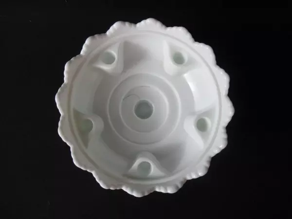 Vintage Milk Glass Fenton Footed Hobnail Multiple Candle Holder Bowl 3547569