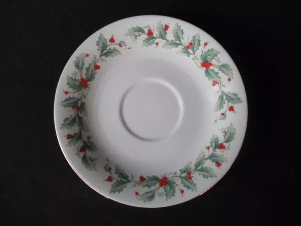 Lot of 2 China Pearl Fine China Noel Pattern Saucers