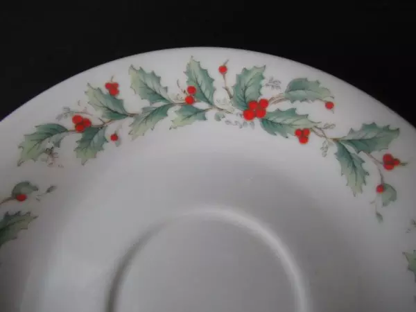 Lot of 2 China Pearl Fine China Noel Pattern Saucers