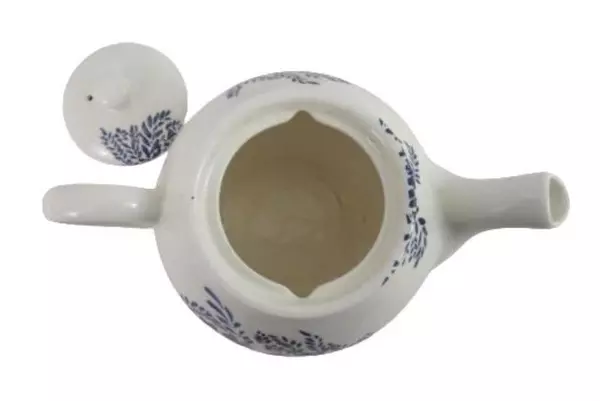 Pier 1 Blue Bloom Teapot White Blue Roses Floral