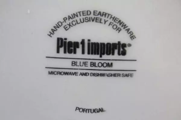 Pier 1 Blue Bloom Teapot White Blue Roses Floral